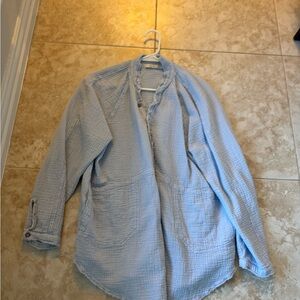 Free people we the free summer daydream Light blue button down shirt